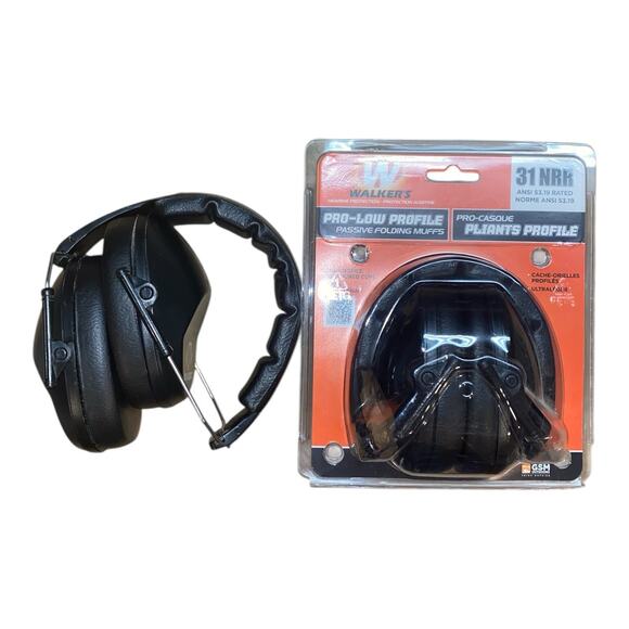 2 ProWalker’s-Low Profile Passive Folding Earmuffs 31 NRR (1 in Box & 1 Out) - Picture 1 of 7